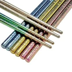 Pure Titanium Lightweight Chopsticks 5 Pairs Set Pure Titanium Lightweight Chopsticks 5 Pairs Set