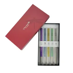 Pure Titanium Lightweight Chopsticks 5 Pairs Set Pure Titanium Lightweight Chopsticks 5 Pairs Set